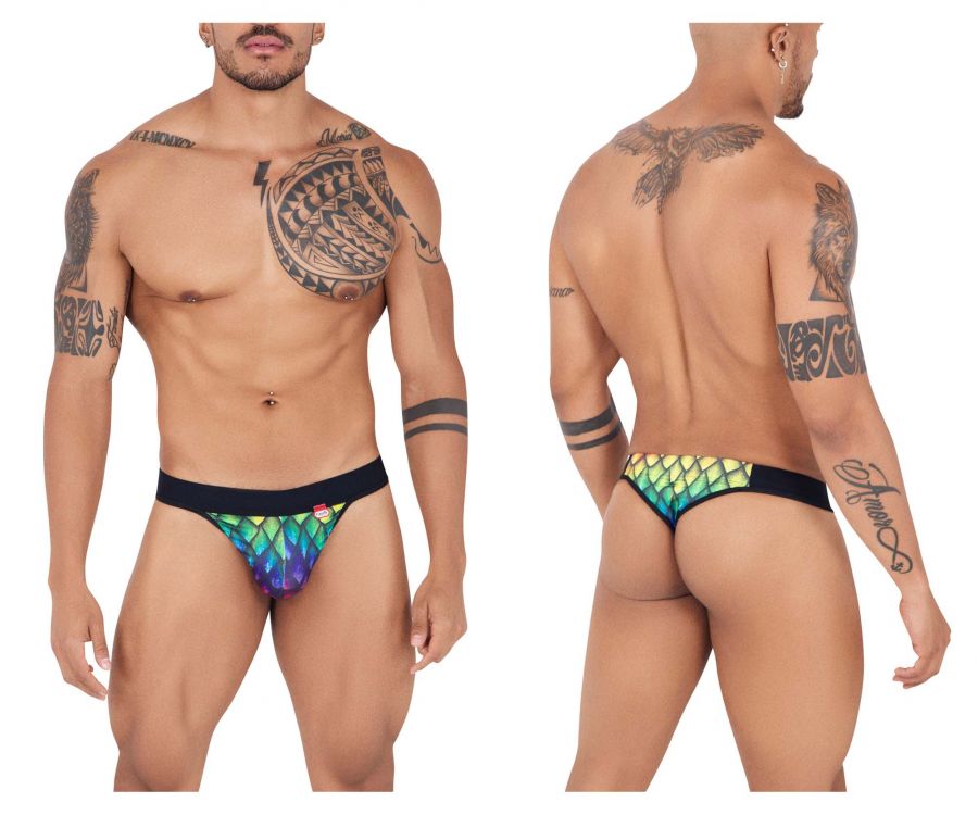 Pikante 0829 Rainbow Thongs Black Multi