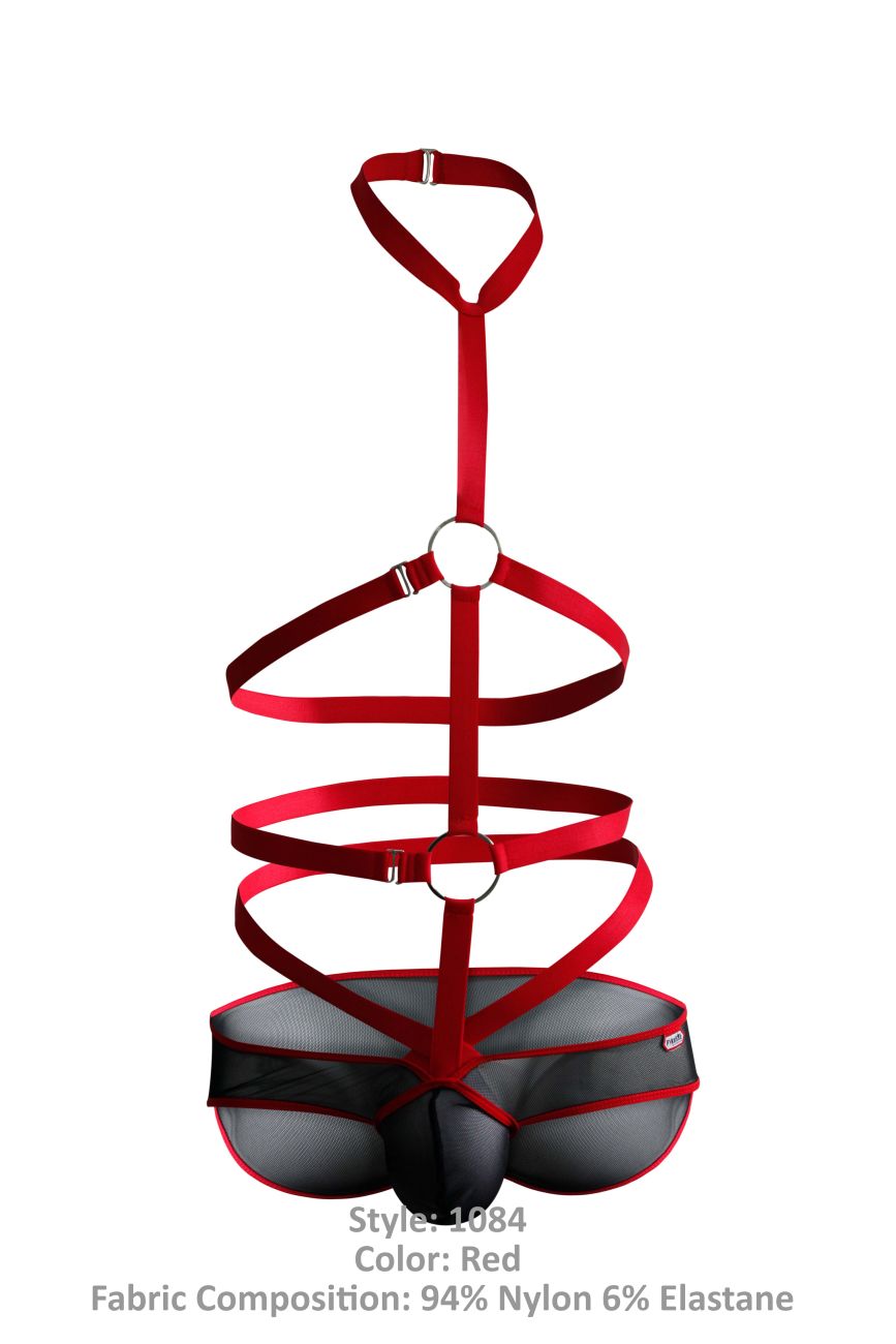 Pikante 1084 Lips Harness Briefs Red