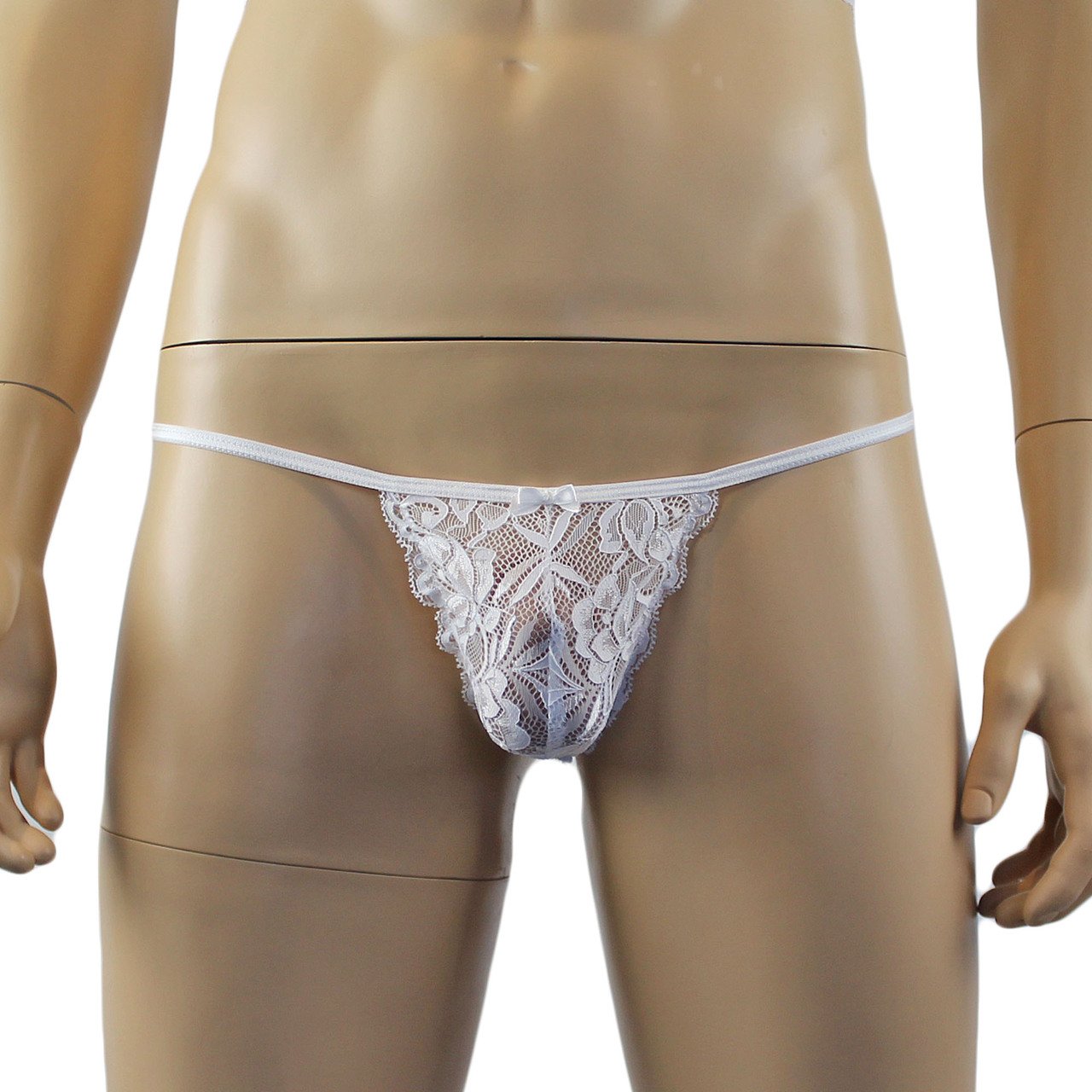 Mens Sexy Camisole, Pouch G string, Garterbelt & Stockings (white plus other colours)