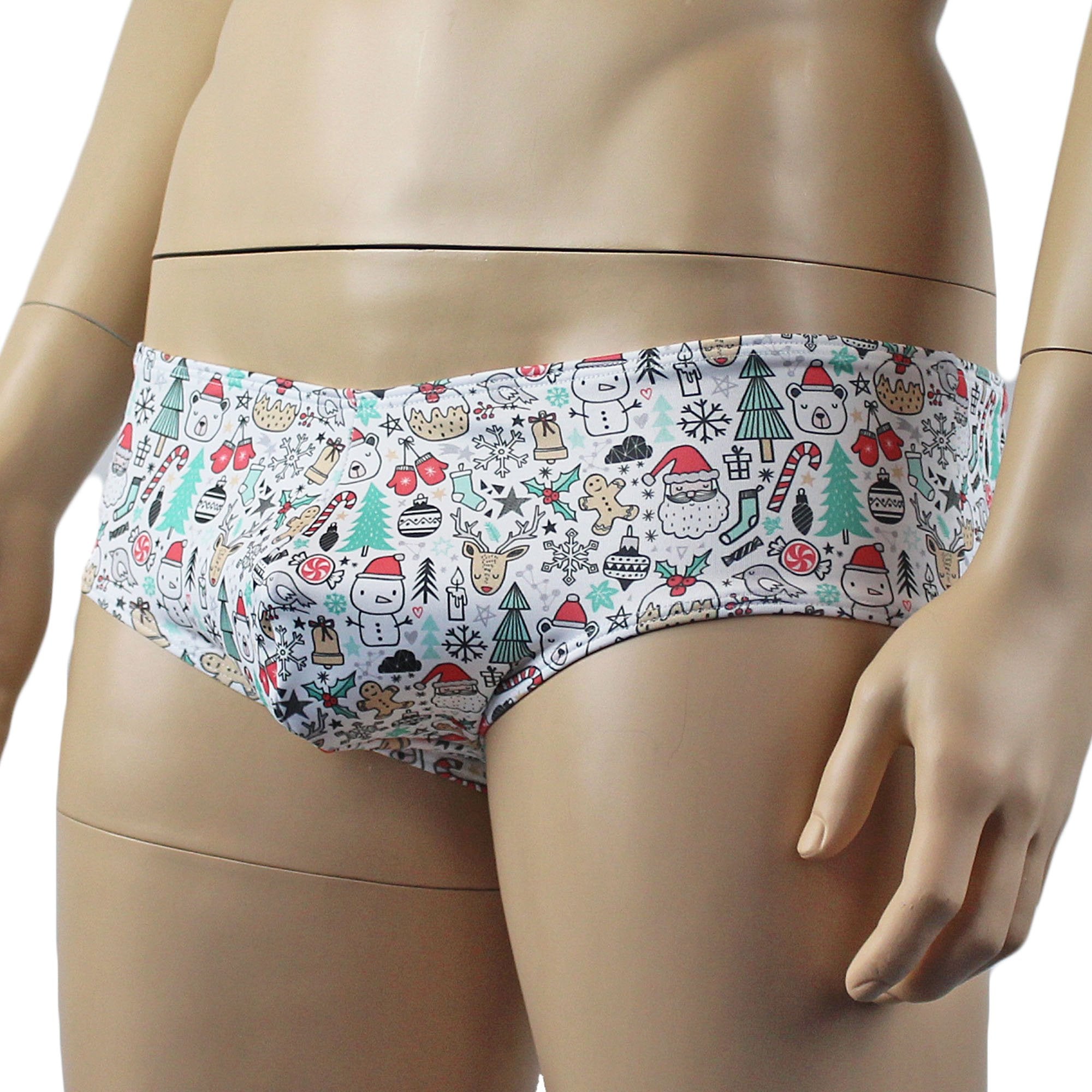 Christmas Holiday Gift Wrap Mens Boxer Brief Xmas Underwear