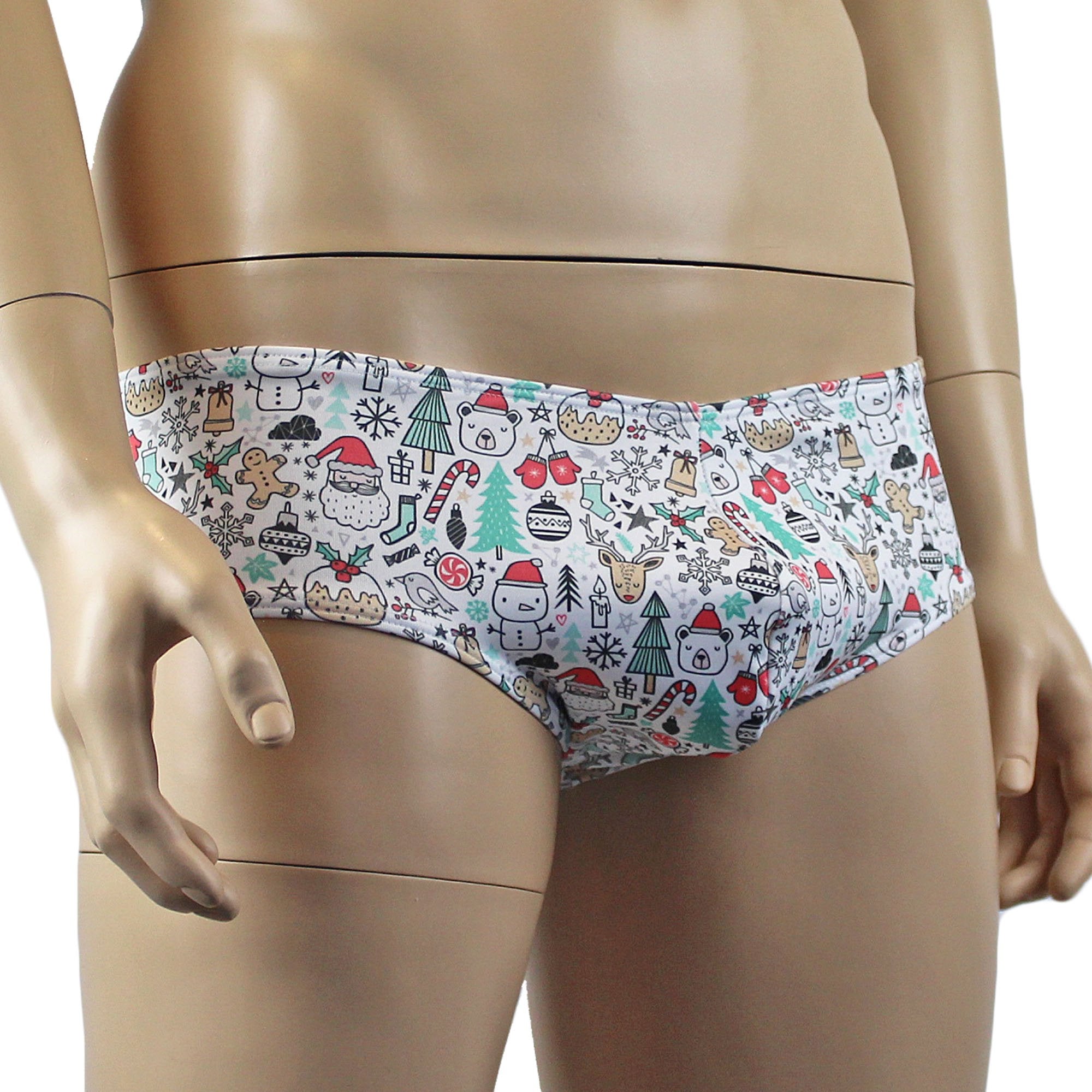 Christmas Holiday Gift Wrap Mens Boxer Brief Xmas Underwear