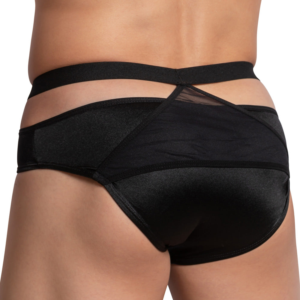 Cover Male CMI053 Criss Cross Sheer Panel Spandex Bikini Brief Mens Underwear