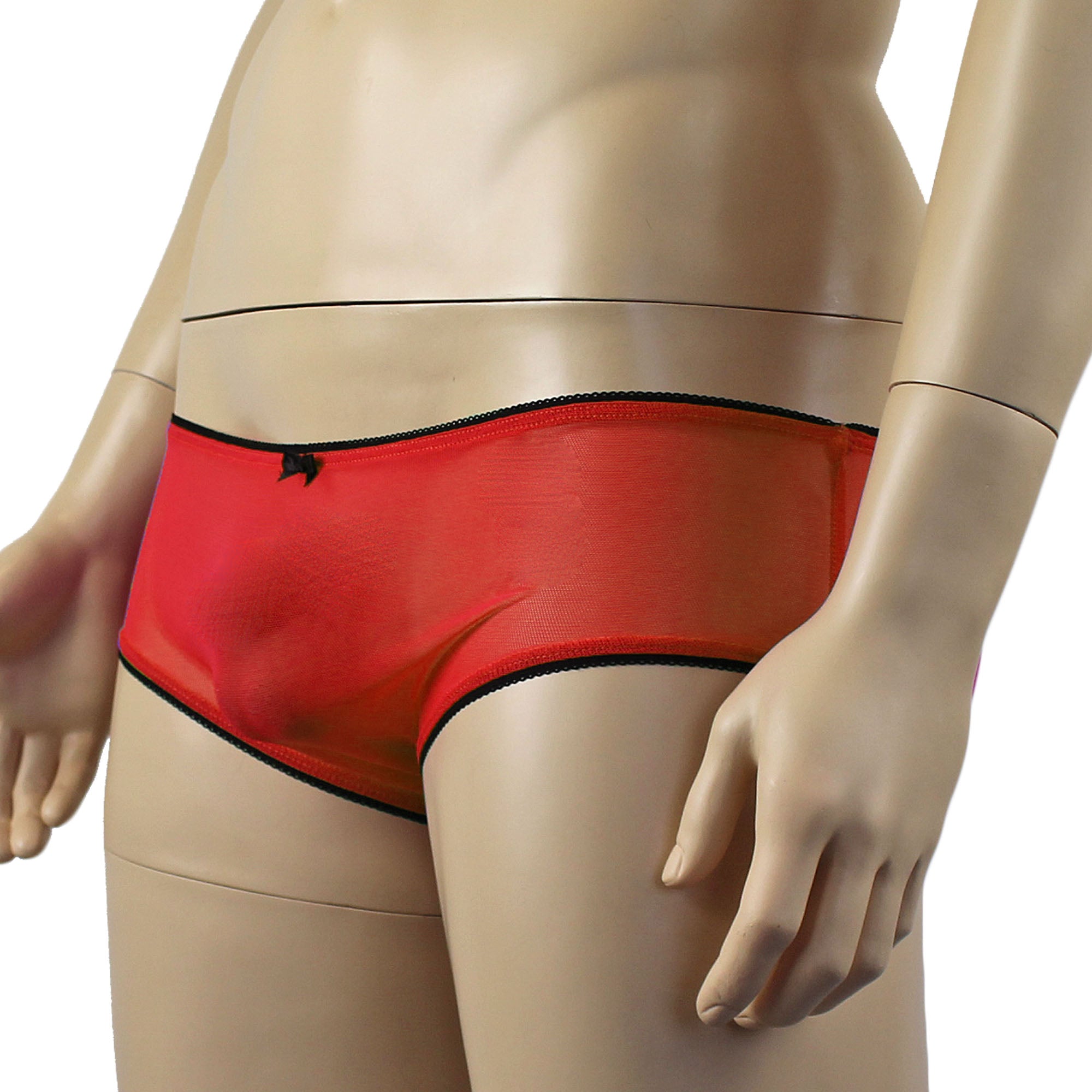 Mens Sheer Mesh Panty with Black Pico Elastic (red plus other colours)
