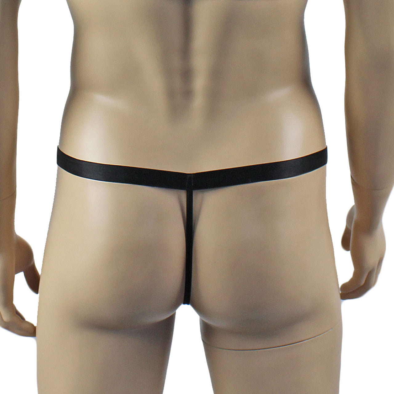 Mens Exotic Sheer Mesh Bra Top & G string Black