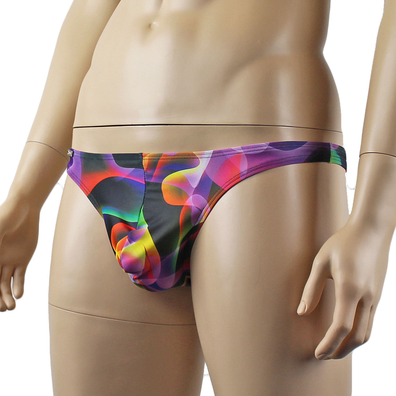 Mens Festival Colorful Smoke Mini Low Rise Party Thong Underwear Multicoloured