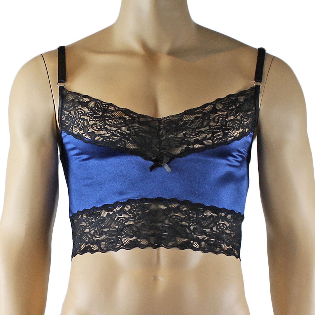 Mens Glamour Camisole Top with High Waist Thong- Sizes up to 3XL (navy and other colours)