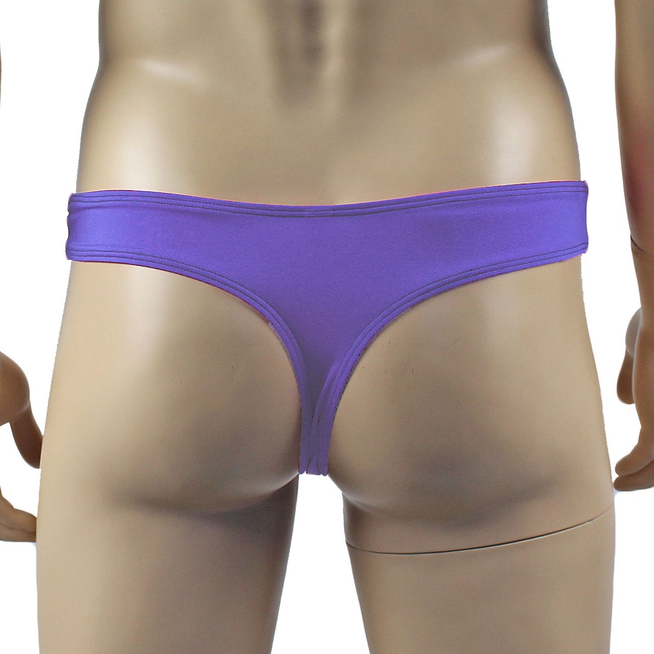 Mens Glamour Wide Front Thong  (lilac & black plus other colours)