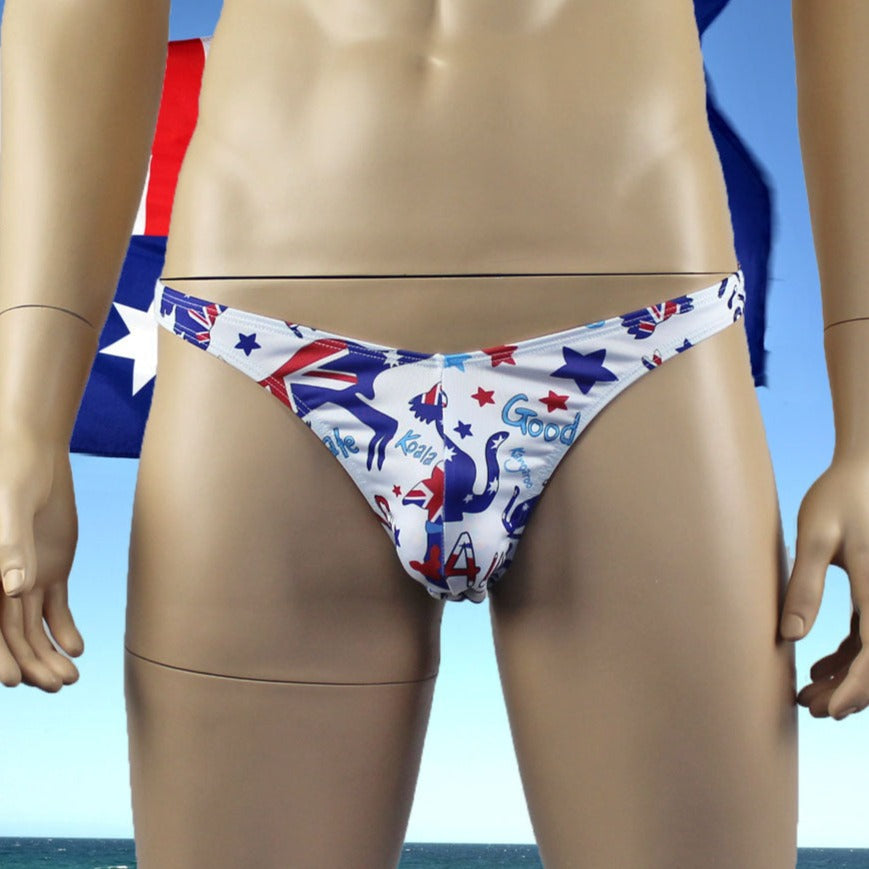 Mens Gidday Australia Day Underwear G string Thong