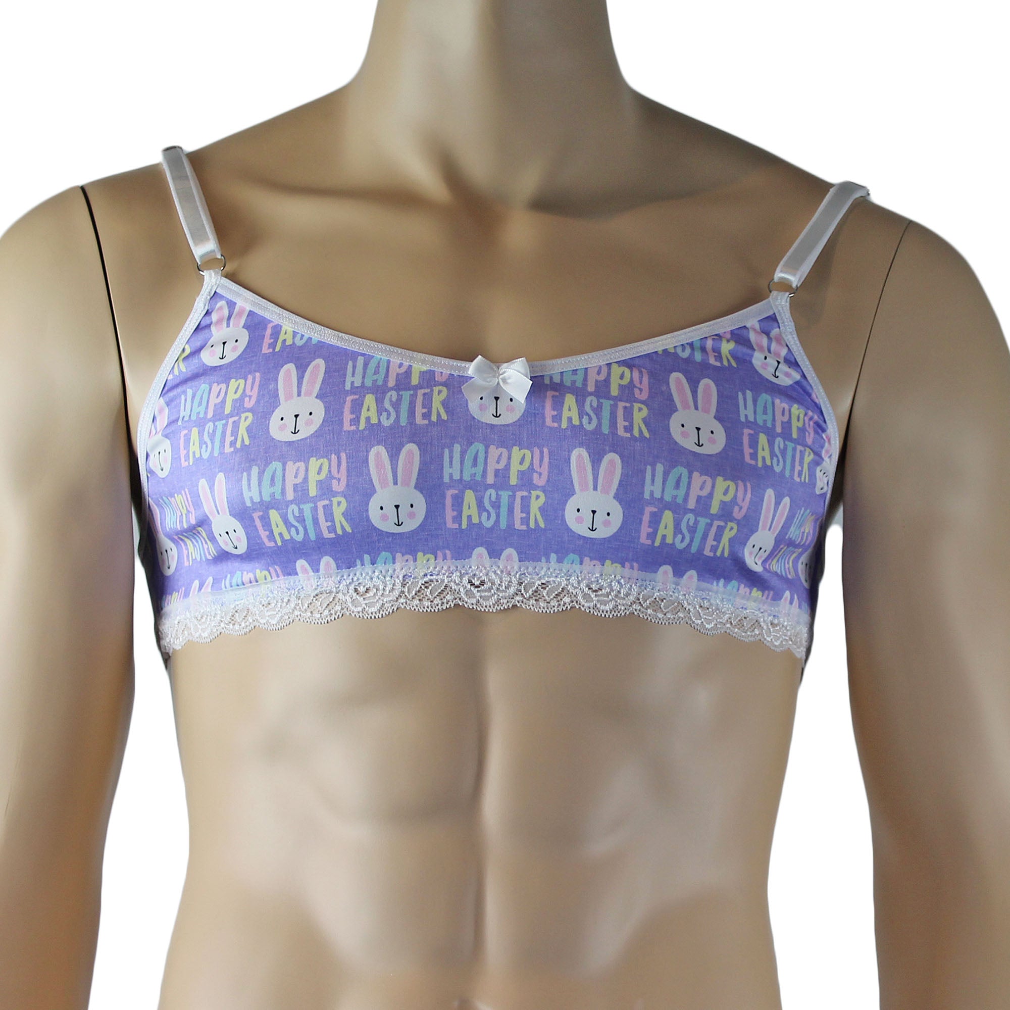 Mens Happy Easter Bra Top and G string Thong Panties