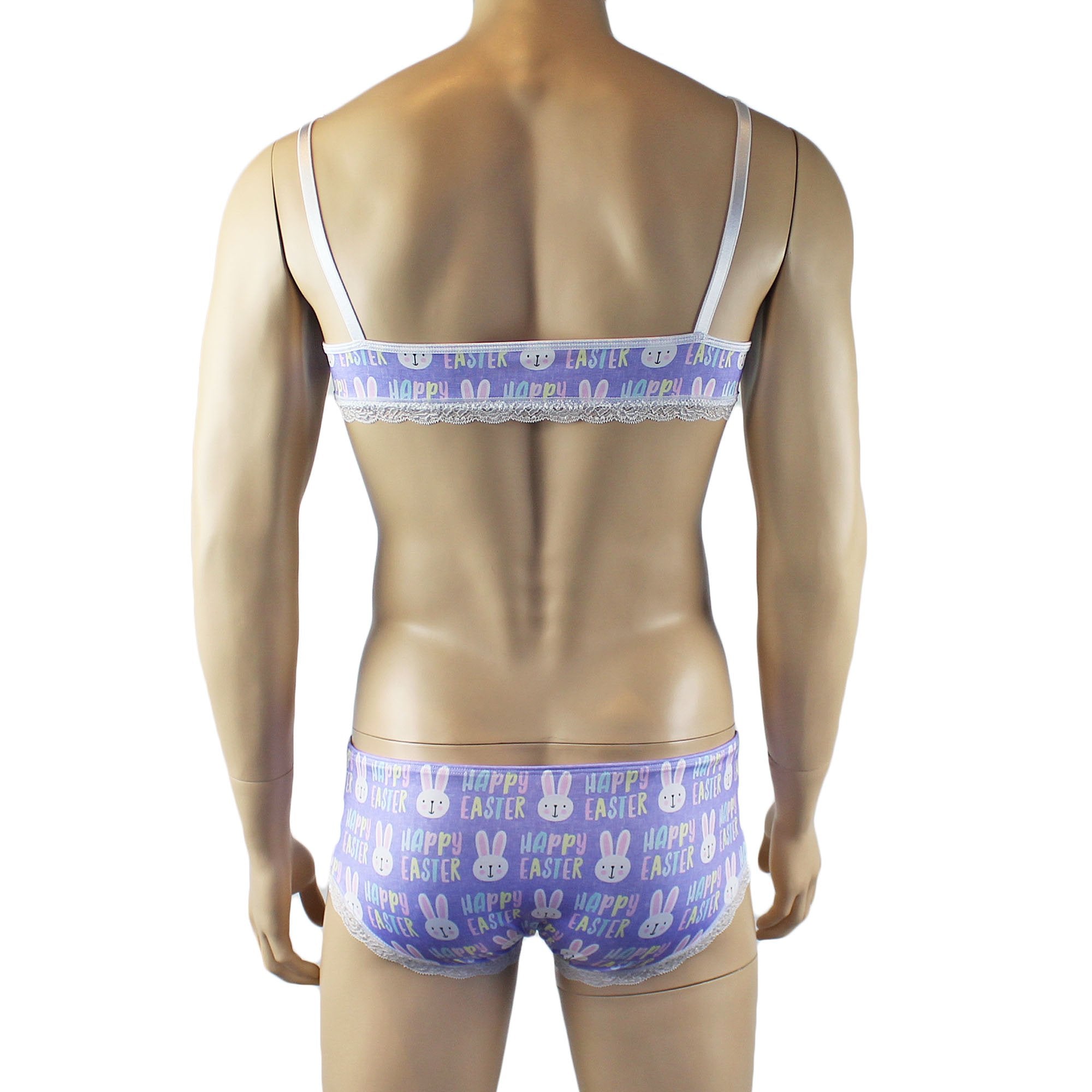 Mens Happy Easter Bra Top and Boxer Brief Set