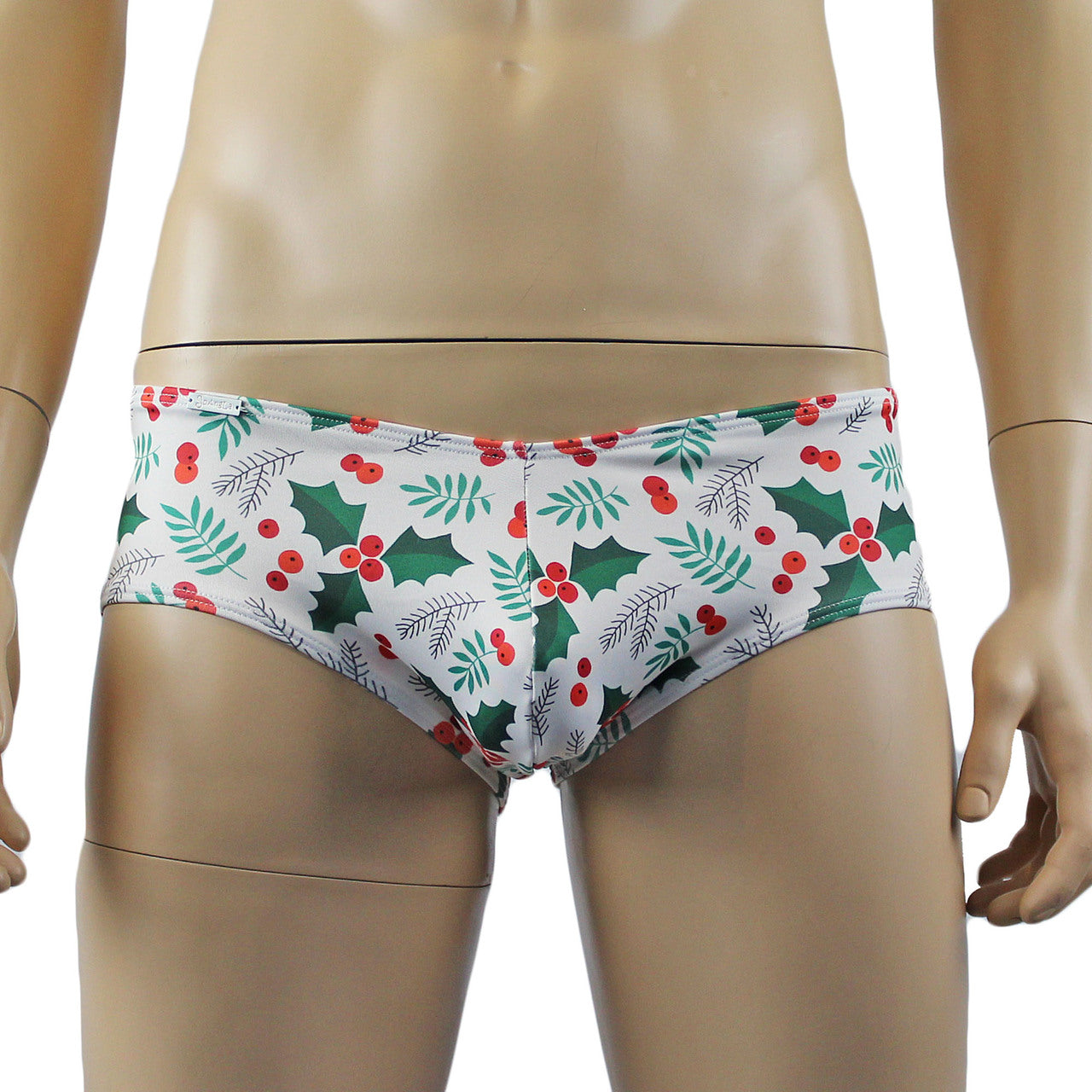 Mens Christmas Holly Camisole Crop Top & Boxer Shorts Xmas Underwear