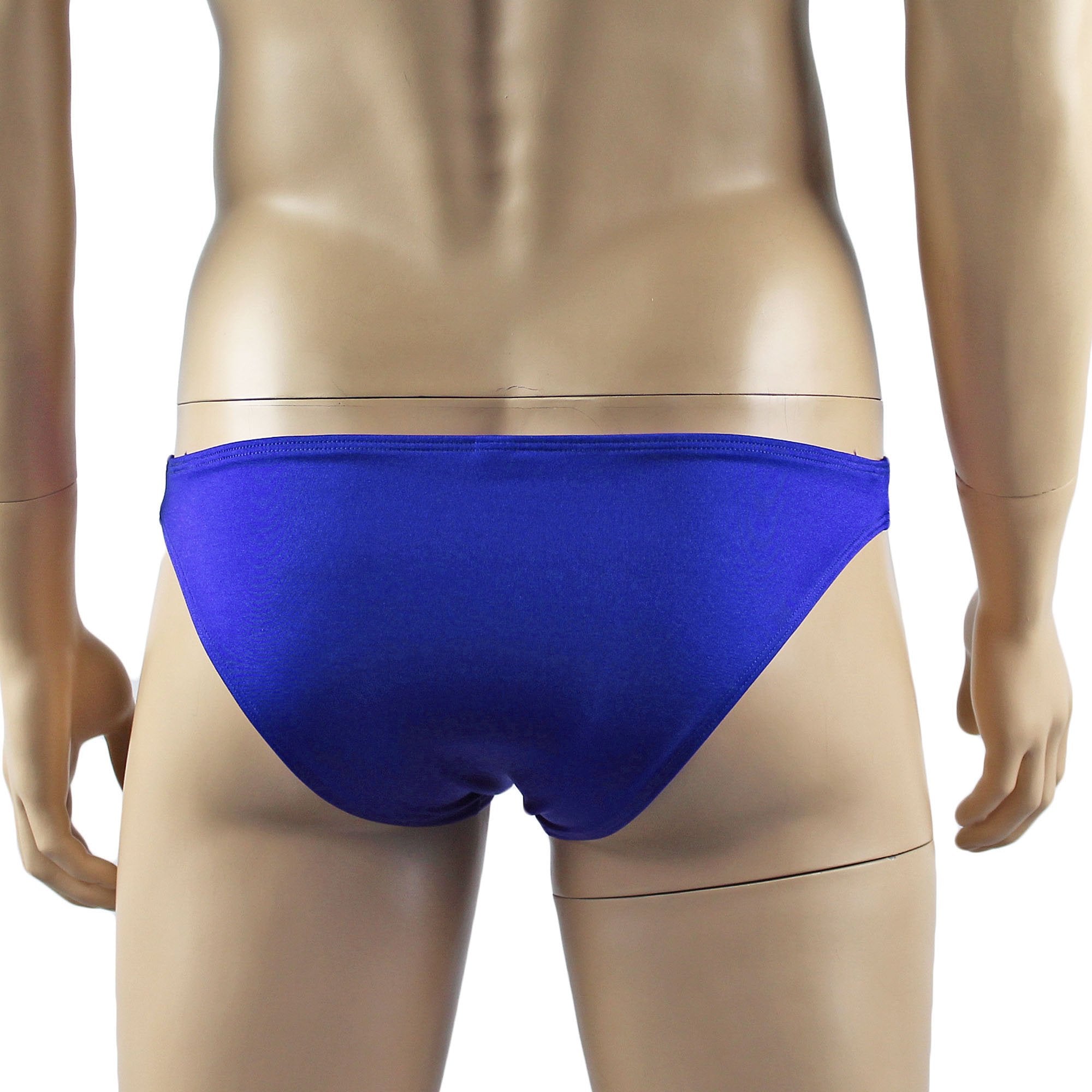 Mens Isabel Panty Stretch Spandex & Lace Bikini Brief with Sexy Back Blue and Pink Lace