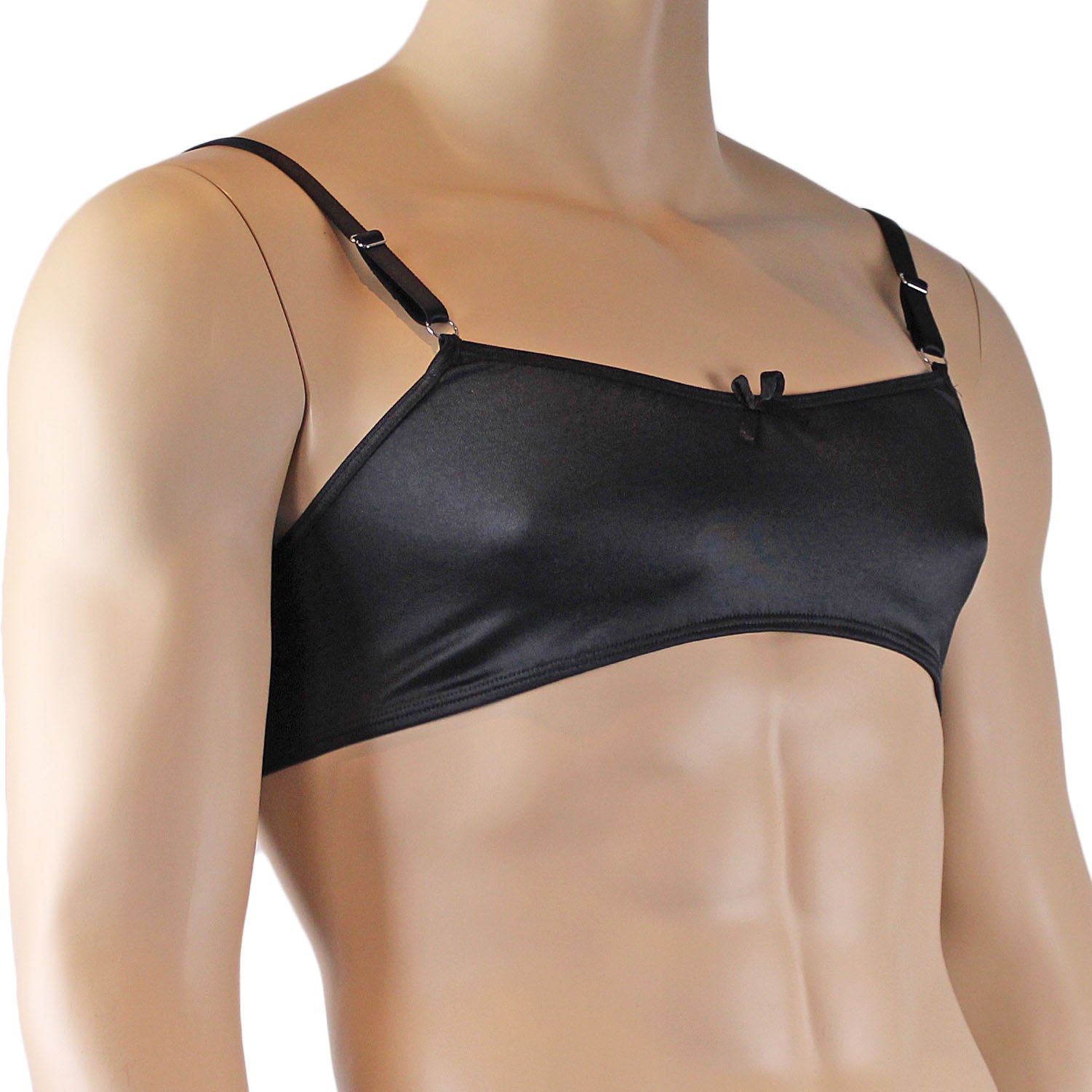 Mens Jenny Satin Bra Top with Adjustable Straps (black plus other colours)