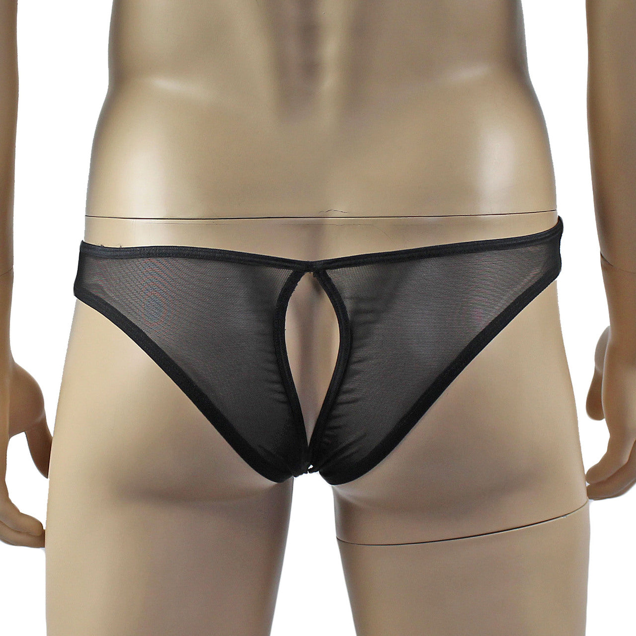 Mens Kristy Lace OPEN BACK Capri Brief, Male Panties (black plus other colours)