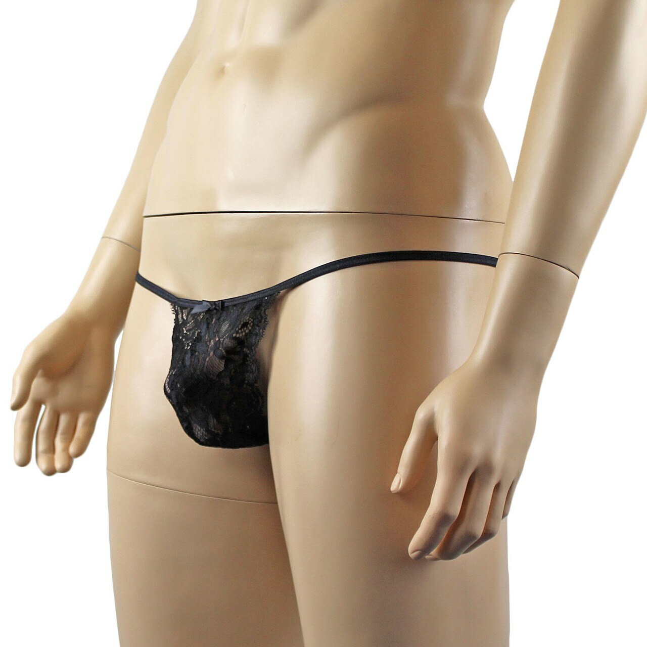 Mens Kristy Sexy Lace Pouch G string Panty Male Lingerie Black