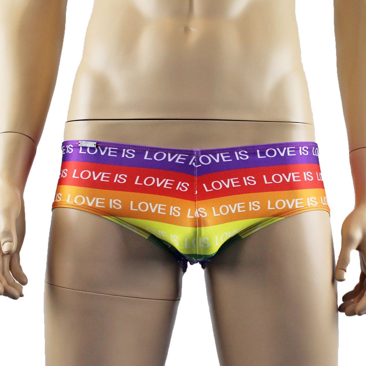 Mens Gay Pride Love Is Love Mini Low Rise Boxer Shorts