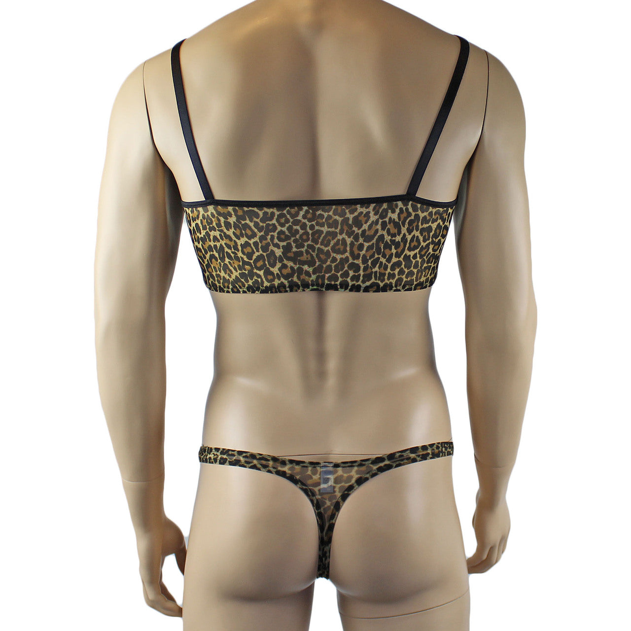 LAST ORDERS - Mens Leopard Lingerie Animal Print Camisole Top & Thong