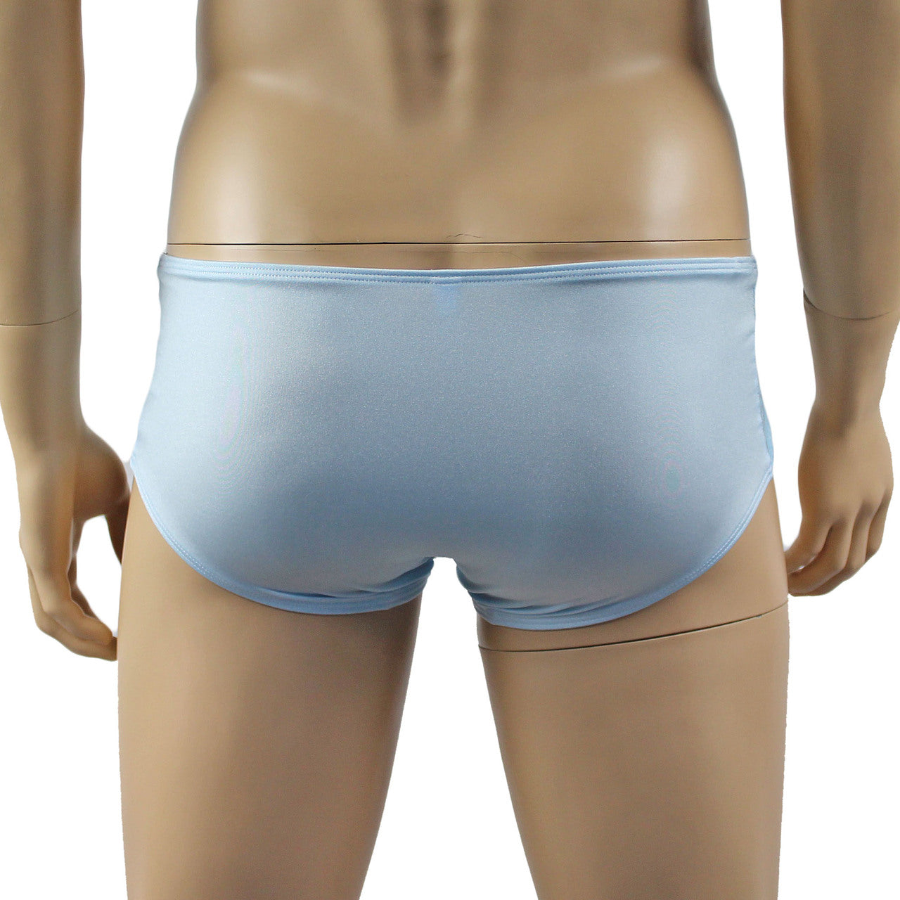 Mens Luxury Stretch Boxer Brief with Beautiful Lace Light Blue