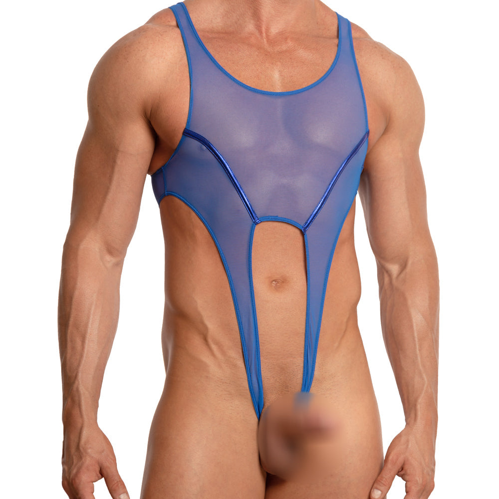 Miami Jock MJV027 Crotch Lift Sheer See-thru Muscle Body Suit for Men