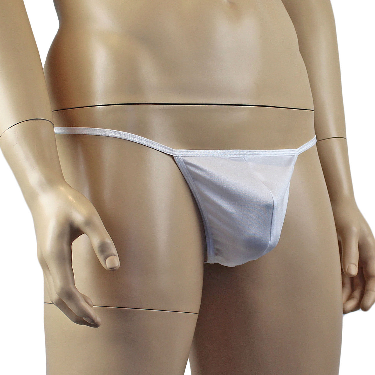 Mens Mick Keep It Simple Spandex Pouch G string with Thin Elastic White