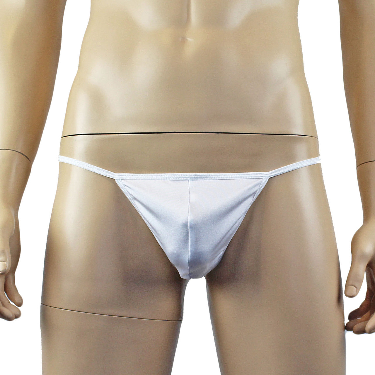Mens Mick Keep It Simple Spandex Pouch G string with Thin Elastic White
