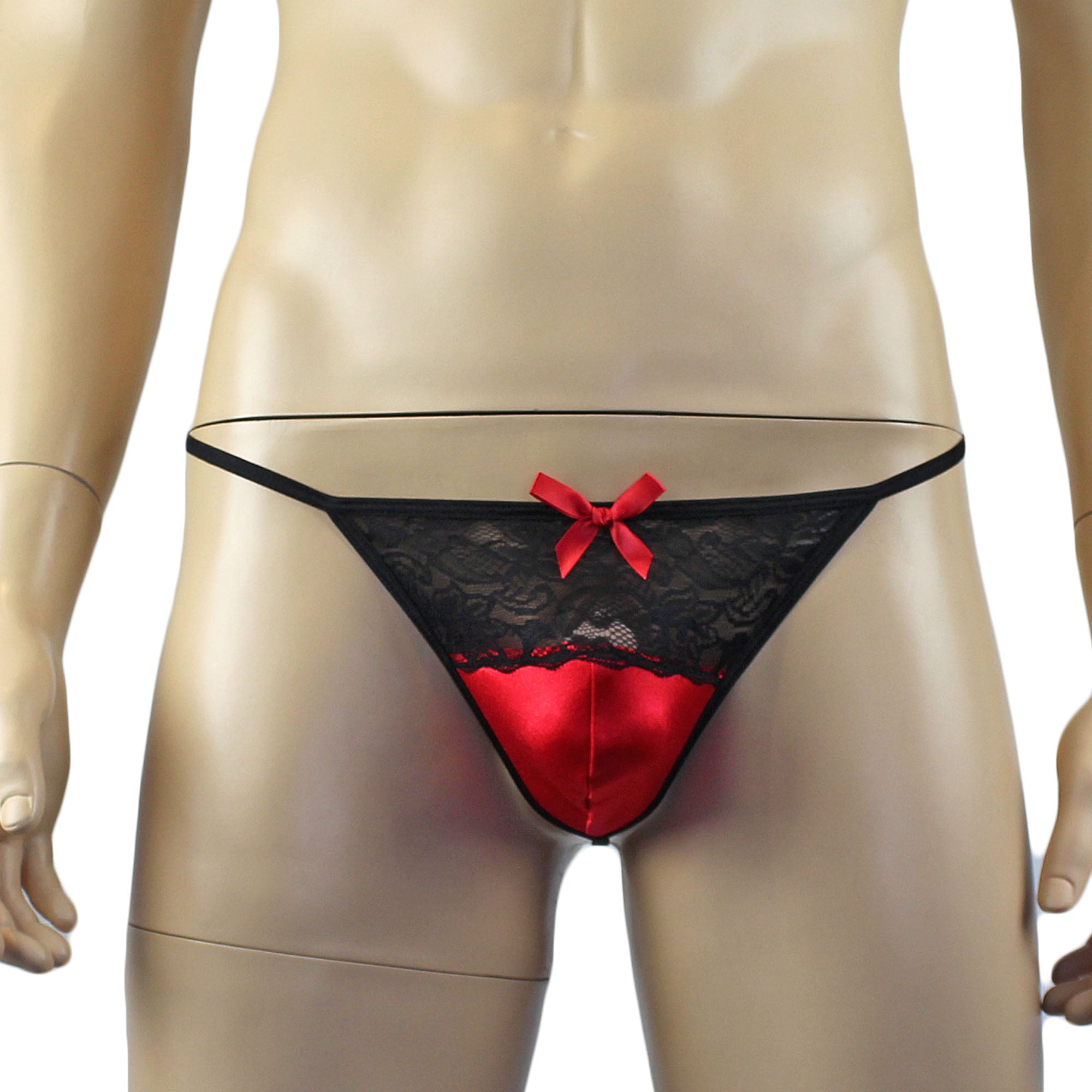 Mens Joanne Sexy Lingerie Nightwear Chemise with G string - Sizes up to 3XL Red & Black