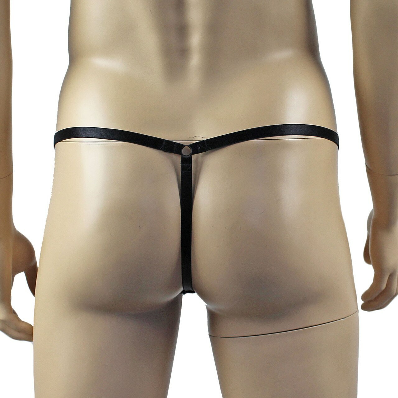 Male Oil Wetlook Pouch G string Black