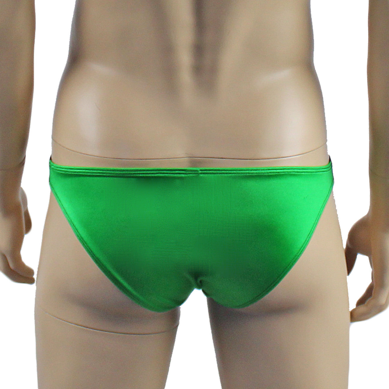 Mens Risque Bra Top and Bikini Brief Green and Black Lace