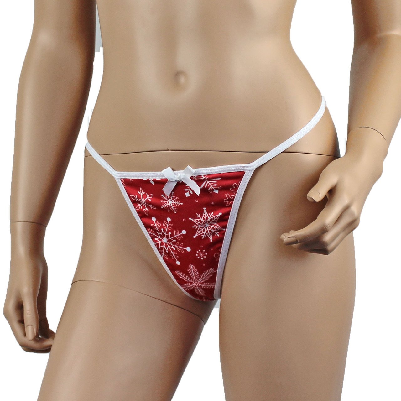 Womens Christmas Snow Flake G string  Xmas Underwear Red