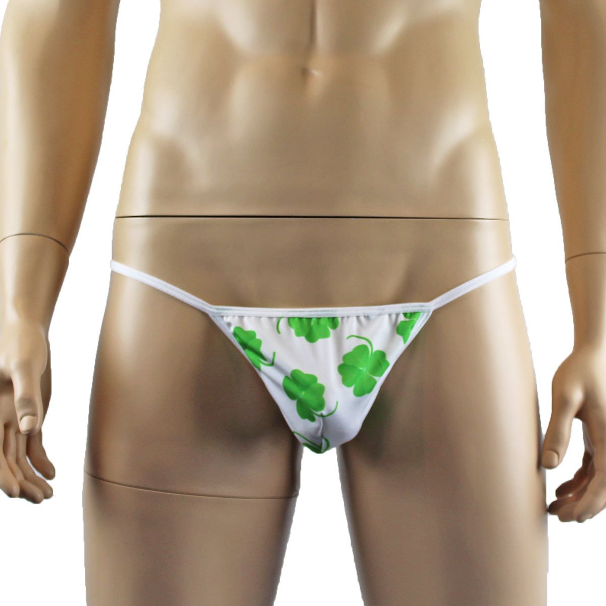 Mens St Patricks Day Lucky 4 Leaf Clover Crop Top and G string
