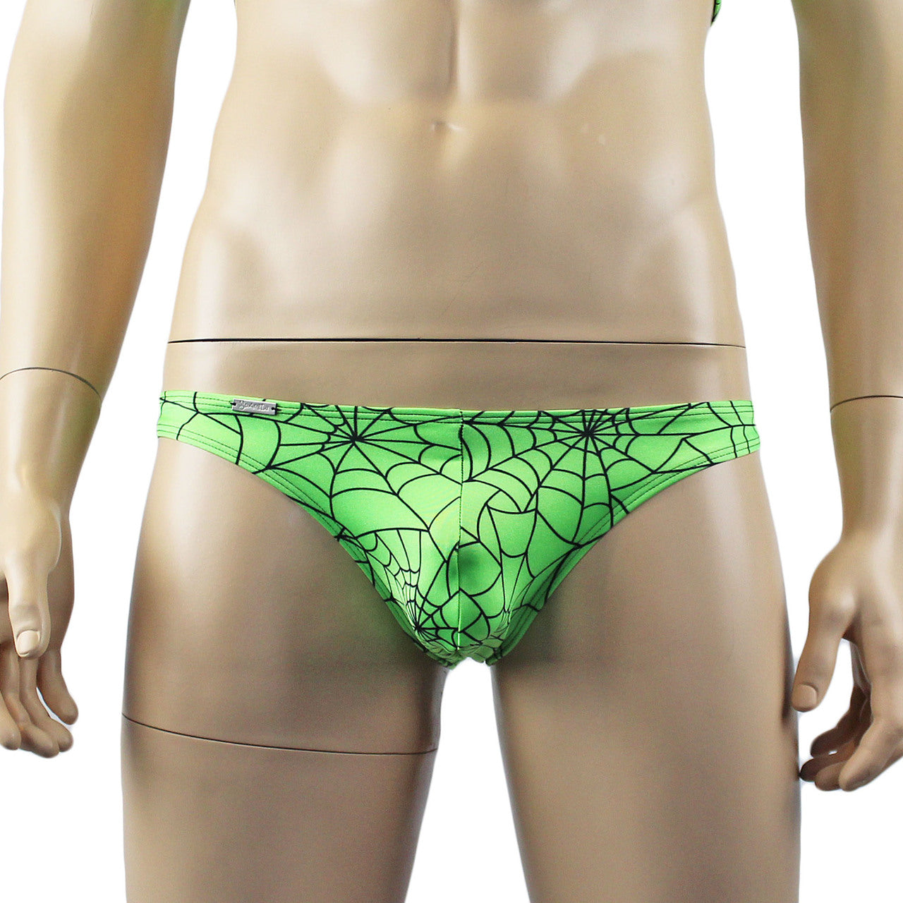 Mens Spider Web Mini Bikini Briefs Lime Green or Hot Pink