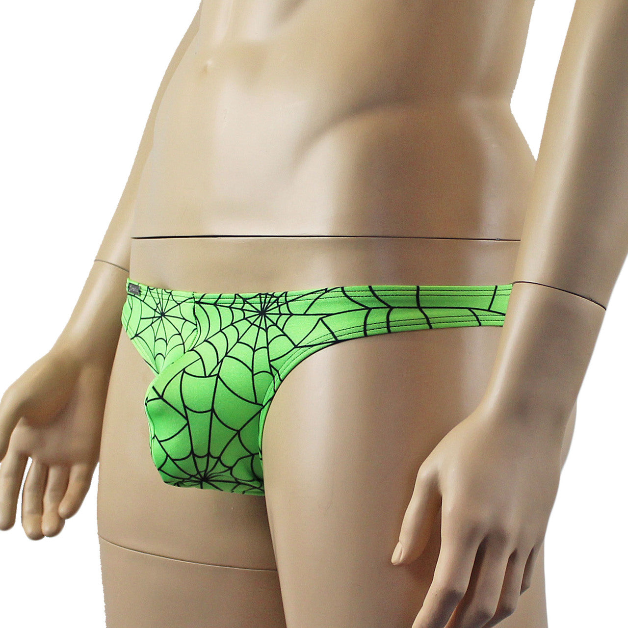 Mens Spider Web Mini Bikini Briefs Lime Green or Hot Pink