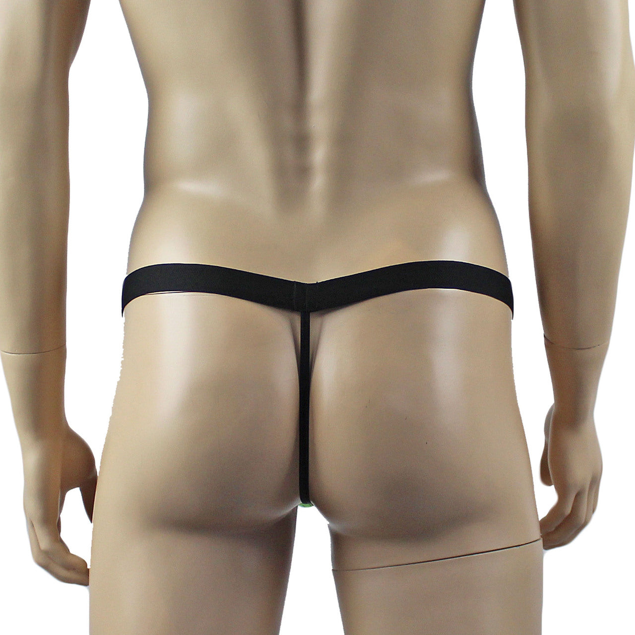 Mens Spider Web G string Thong with Band Lime Green