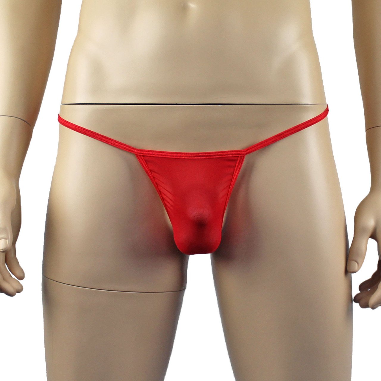 Mens Vicky See Through Micro Mini Mesh Pouch G string Red