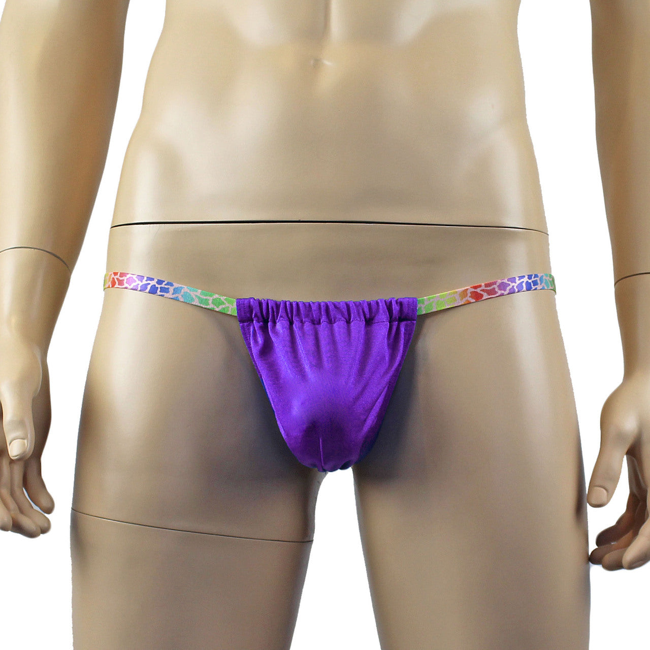 Mens Wild Colourful Adjustable Ball Bag Pouch G string Underwear Purple