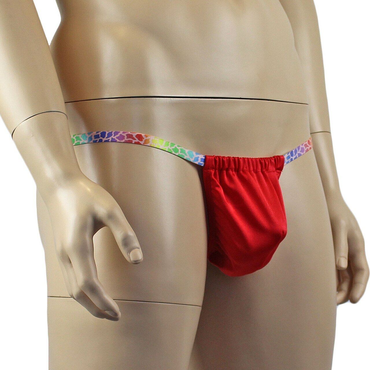 Mens Wild Colourful Adjustable Ball Bag Pouch G string Underwear Red
